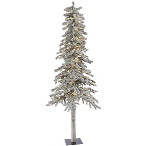 Vickerman A807461LED - 6 ft Flocked Alpine Prelit Warm White LED Christmas Tree
