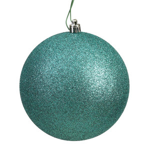 Vickerman N591044DG 4" Seafoam Glitter Ball Drilled 6/Bag