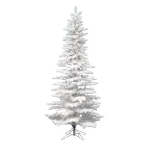 Vickerman A893565 - 6.5 ft Flocked White Spruce Unlit Christmas Tree
