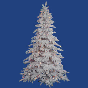 Vickerman A893647LED 4.5' x 46 Flocked White LED 300MU
