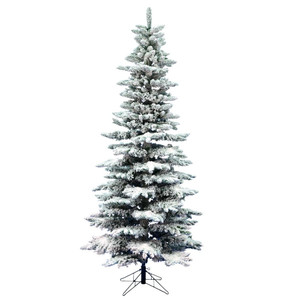 Vickerman A895075 - 7.5 ft Flocked Utica Fir Unlit Christmas Tree