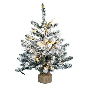 Vickerman B160525LED - 2 ft Flocked Anoka Pine Prelit Warm White LED Christmas Tree