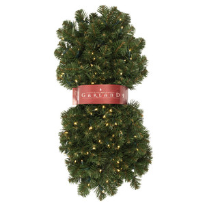 Vickerman C164709LED - 9 ft Green Fir Christmas Garland - Warm White LED