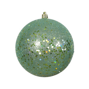 Vickerman N591244DQ - 4.75 inch Seafoam Sequin Ball Christmas Ornament - 4 Pack