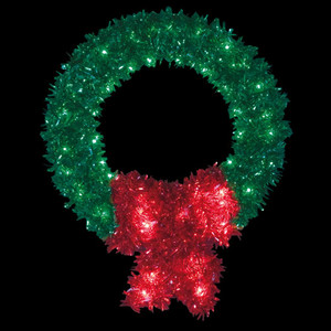 Vickerman D492048 - 4' Metallic Wreath & Bow Pole Decoration - LED Lights