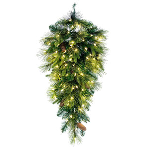 Vickerman DT210608LED - 36" Emerald Mix Teardrop Wreath with Warm White LED Lights