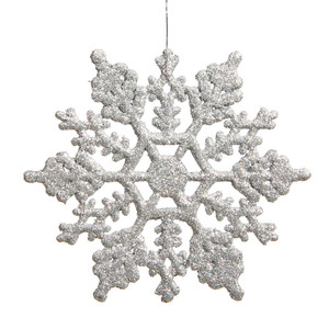 Vickerman M101407 - 4 inch Silver Glitter Snowflake Christmas Ornament - 24 Pack