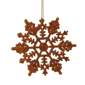 Vickerman M101418 4" Burn Orange Glit Snowflake 24/Pvc Bx