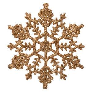 Vickerman M101458 - 4 inch Rose Gold Glitter Snowflake Christmas Ornament - 24 Pack