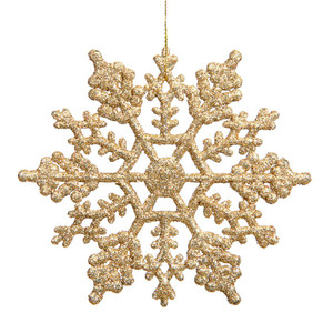 Vickerman M101508 6.25" Gold Glitter Snowflake 12/Pvc Box 