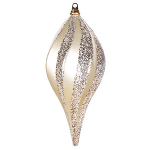 Vickerman M132538 8'' Champagne Candy Glitter Swirl Drop