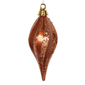Vickerman M132588 8" Copper Candy Glitter Swirl Drop