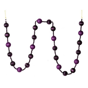 Vickerman M183526 - 6 ft Plum Ball Christmas Garland - Unlit