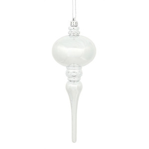 Vickerman N174507D - 8 inch Silver Shiny Finial Christmas Ornament - 3 Pack