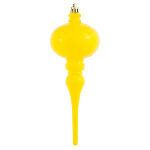 Vickerman N174578D - 8 inch Yellow Shiny Finial Christmas Ornament - 3 Pack