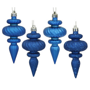 Vickerman N500002 4" Blue Finial 4 Finish Asst 8/Bx