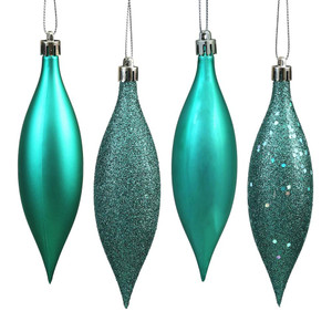 Vickerman N500142 5.5" Teal Drop 4 Finish Asst 8/Bx 
