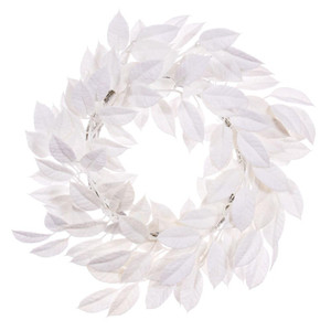 Vickerman FK221324 - 24" White Gardenia Snowy Wreath