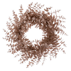 Vickerman FK223624 - 24" Cafe Latte Eucalyptus Glitter Wreath