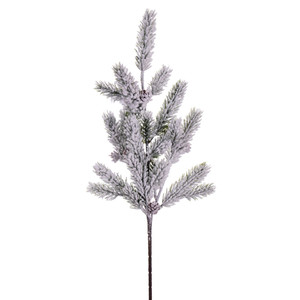 Vickerman FNT220919 19.5" Snowy Glittr Pnecne Fir Spry 4/Bag 