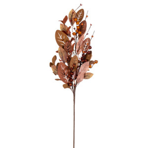 Vickerman FQ221334 - 34 in. Brown Light Fall Berry Wood Leaf Artificial Spray - 2 Pack