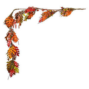 Vickerman FQ222760 - 5 ft Multicolor Oak Leaf Acorn Berry Christmas Garland - Unlit