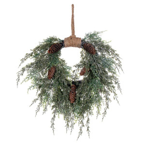 Vickerman FQ224118 - 18" Snow Cedar Hanging Wreath