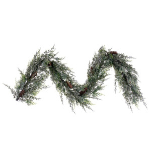 Vickerman FQ224172 - 6 ft Green Snow Cedar Garland - Unlit