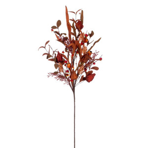 Vickerman FT226532 - 32 in. Autumn Orange Assorted Leaf Artificial Spray - 2 Pack
