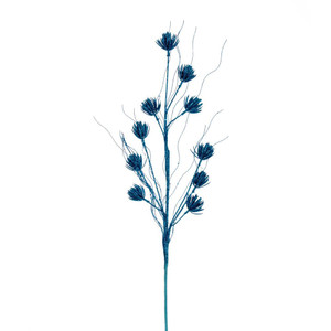 Vickerman QG224412 - 30 in. Turquoise Mini Flower Glitter Artificial Spray - 6 Pack