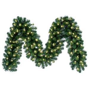 Vickerman G125512LED - 9 ft Green Grand Teton Christmas Garland - Warm White LED
