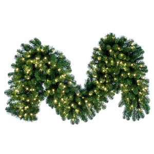 Vickerman G125541LED - 9 ft Green Grand Teton Christmas Garland - Warm White LED