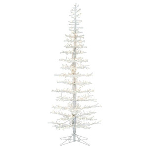 Vickerman G176376LED - 7.5 ft Flocked Kuna Pine Prelit Warm White LED Christmas Tree