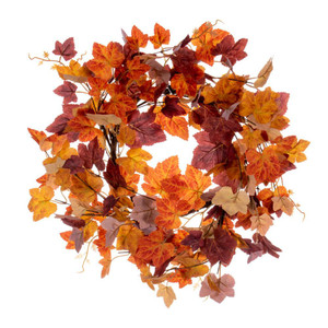  Vickerman FQ220716 - 16" Orange Fall Maple Leaf Wreath 
