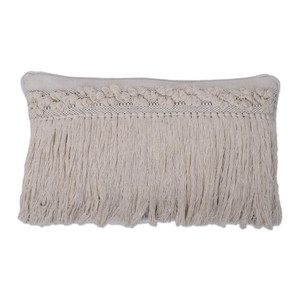  Vickerman JB211052 12x 20" Gray Plaid Fringe Cotton Pillow 