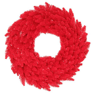 Vickerman K161425LED - 24" Red Fir Wreath with Red LED Lights