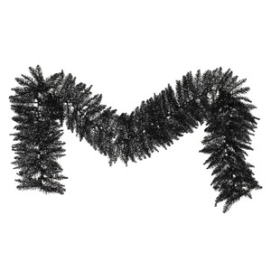 Vickerman K161814 - 9 ft Black Fir Christmas Garland - Unlit