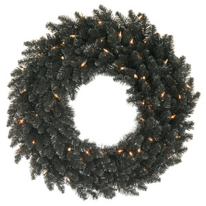 Vickerman K161837LED - 36" Black Fir Wreath with Warm White LED Lights