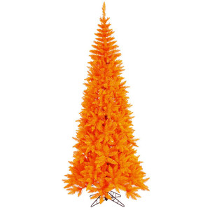 Vickerman K162245 - 4.5 ft Orange Slim Fir Unlit Christmas Tree