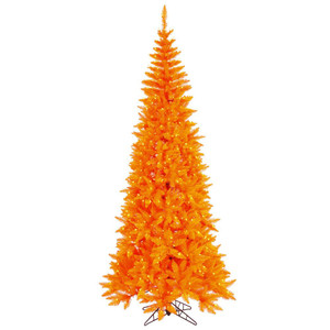 Vickerman K162256LED - 5.5 ft Orange Slim Fir Prelit Orange LED Christmas Tree