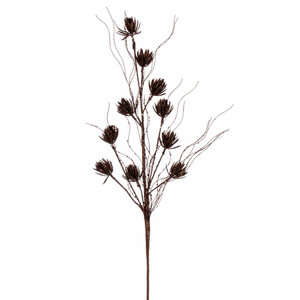 Vickerman QG224476 - 30 in. Mocha Mini Flower Glitter Artificial Spray - 6 Pack