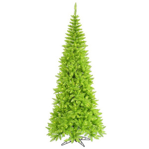 Vickerman K162576LED - 7.5 ft Lime Slim Fir Prelit Green LED Christmas Tree