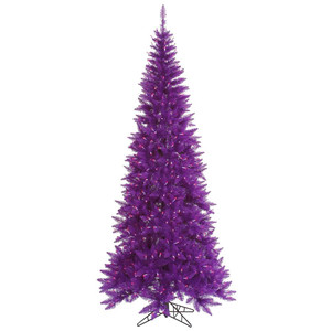 Vickerman K163086LED - 10 ft Purple Slim Fir Prelit Purple LED Christmas Tree