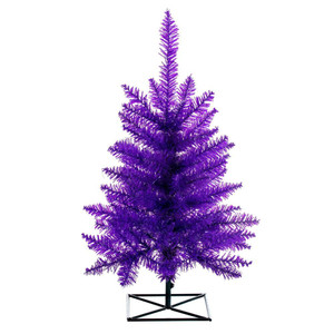 Vickerman K163130 - 3 ft Purple Fir Unlit Christmas Tree