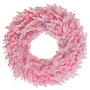 Vickerman K163837LED 36" Pink Fir Wreath DuraL LED 100Pk 