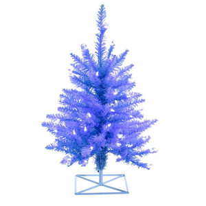 Vickerman K164231LED - 3 ft Sky Blue Fir Prelit Sky Blue LED Christmas Tree