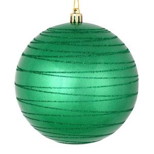 Vickerman N187644D 4" Seafoam Green Candy Glitter Ball 4/Ba