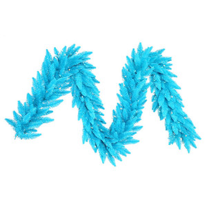 Vickerman K164315LED - 9 ft Sky Blue Fir Christmas Garland - Sky Blue LED