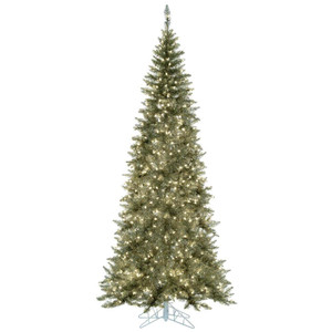 Vickerman K166266LED 6.5ft Tinsel Fir Champagne Christmas Tree with Lights