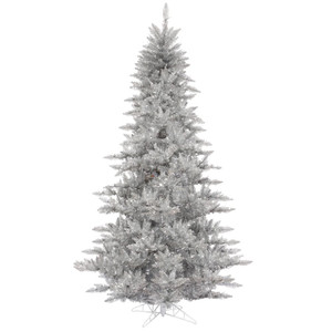 Vickerman K166885 - 10 ft Silver Tinsel Fir Unlit Christmas Tree